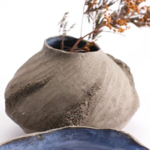 Ceramic grey vase