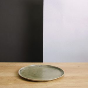 Green stoneware plate
