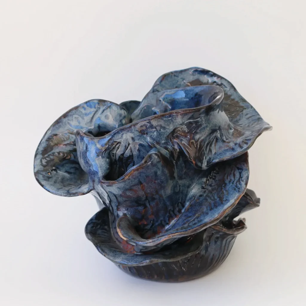 sculpture, vase, stoneware vase, ocean inspired, handbuilt