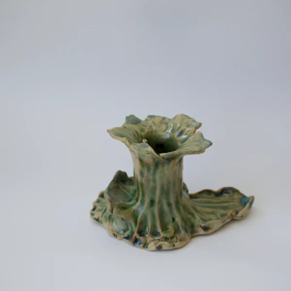 stoneware candle holder, ceramic handmade candle holder, sculpture