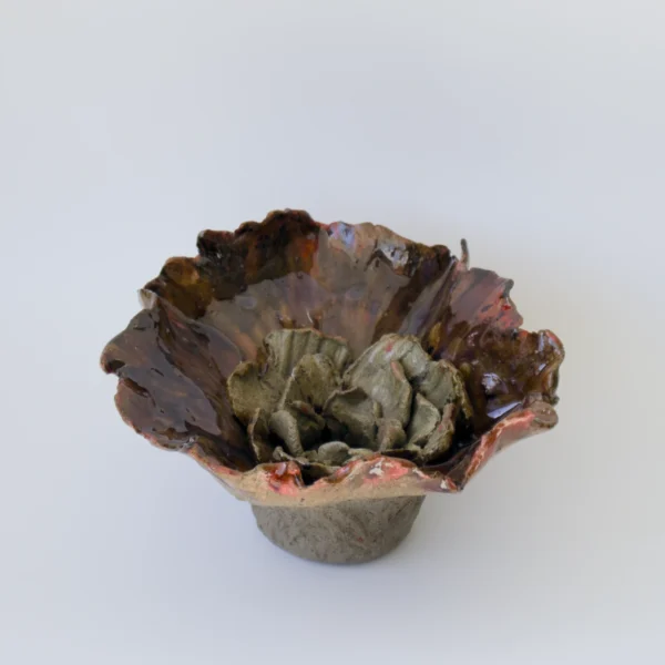 coral inspired sculpture, stoneware sculpture.