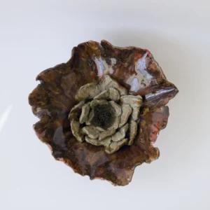 ceramic stoneware sculpture, coral flower sculpture