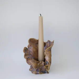 candle holder sculpture, ceramic candle holder