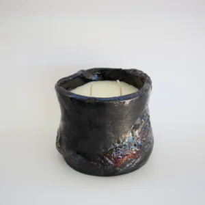 candle vessel, sculptural stoneware vessel, ceramic vessel
