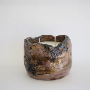 candle vessel, ceramic vessel, handmade sculptural light vessel