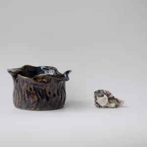 candle vessel, stoneware sculptural candle vessel