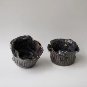 candle vessel, stoneware sculptural candle vessel