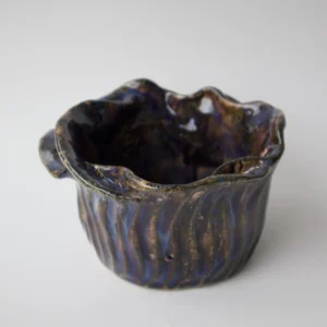 candle vessel, stoneware sculptural candle vessel