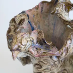 Sculptural vessel, handmade stoneware sculpture